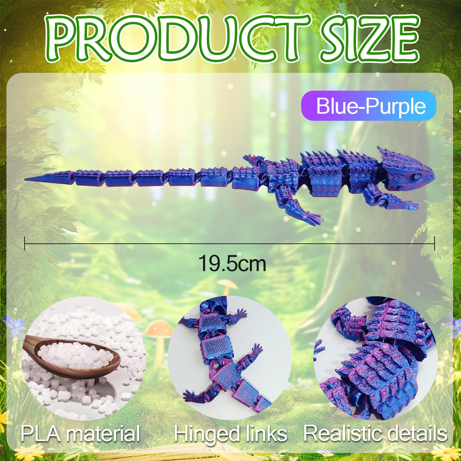 Gad z nadrukiem 3D, smok, jaszczurka, zabawka fidget, dla dorosłych, dzieci, przeciwlękowe i łagodzące stres, wiek 3+, elastyczne stawy, dekoracja domu, zabawki na biurko, dla dzieci, Boże