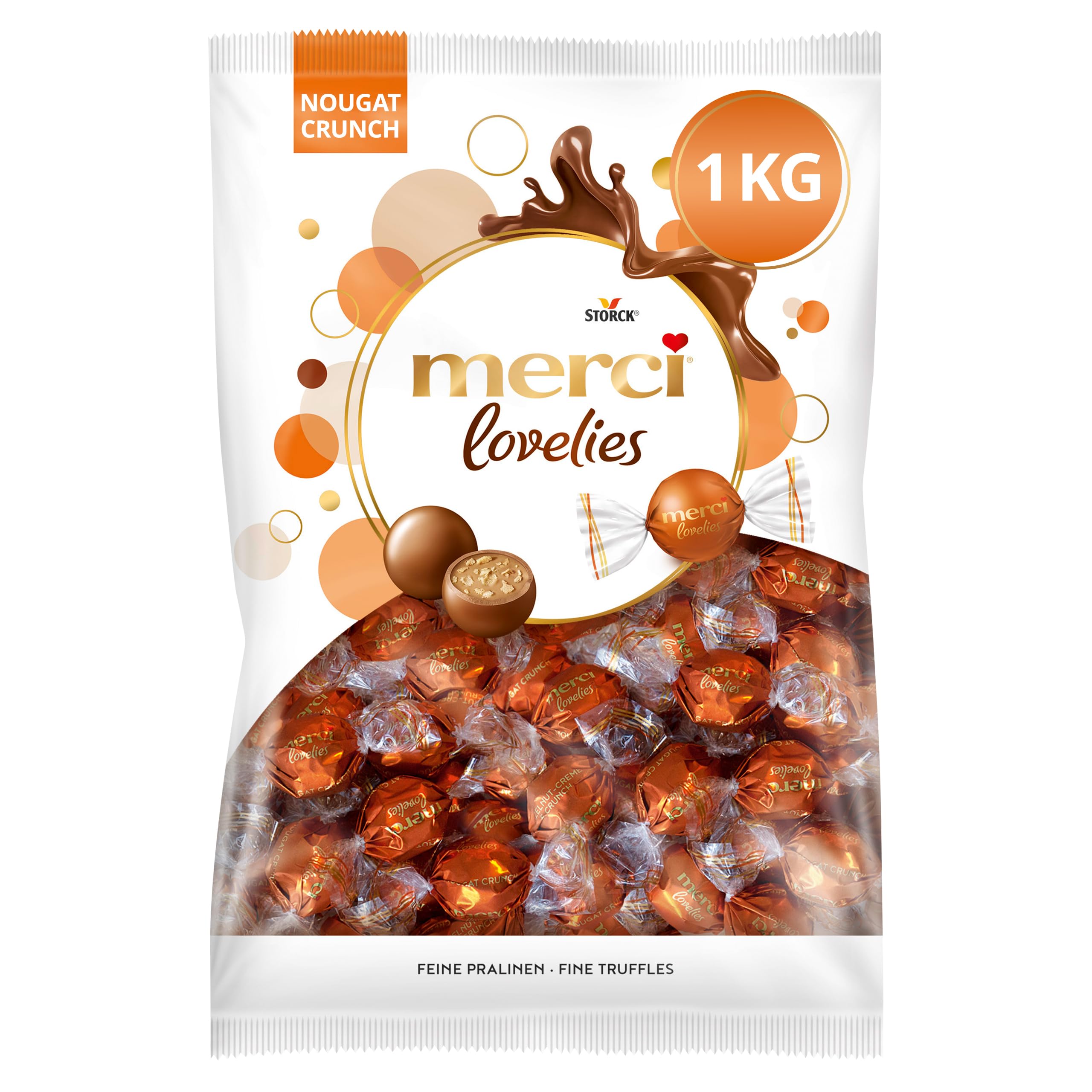 merci lovelies Nougat Crunch, Schokokugeln mit Nougatfüllung - 1 x