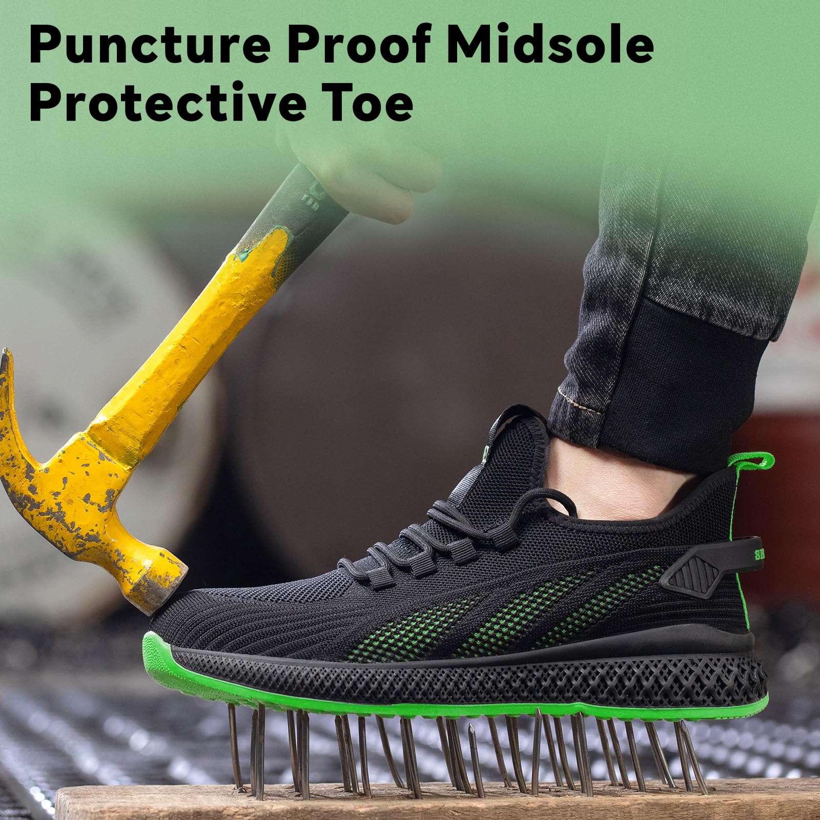 SPIEZ Scarpe Antinfortunistiche Unisex con Puntale Composito, Leggero Scarpe da Lavoro Antiforatura per Uomo e Donna, Comode Sneakers alla Moda da Lavoro e da Indossare Quotidiana