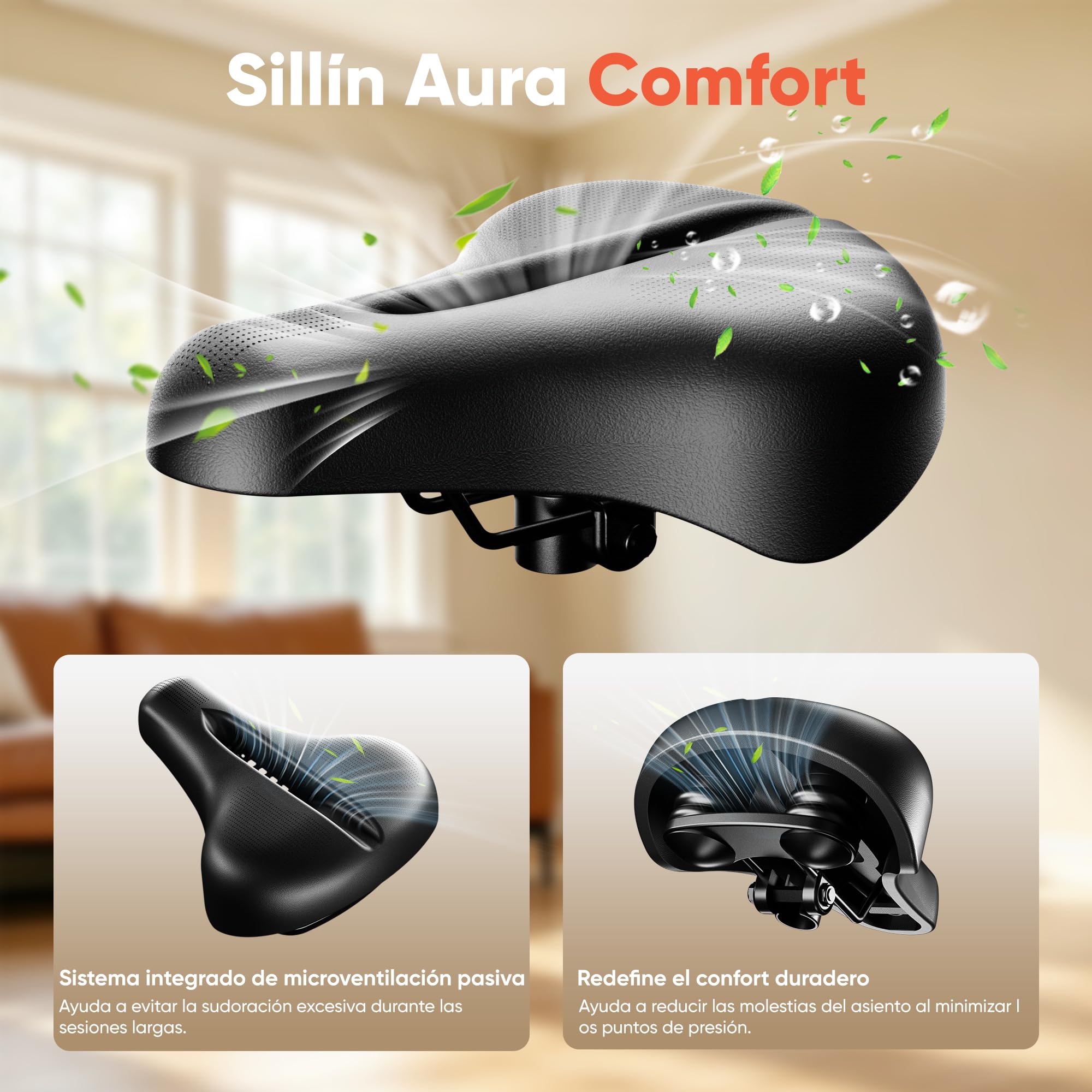 GIDGIMO 2026 Nuevo Bicicleta Estática Silenciosa para Casa con Resistencia Ajustable, Asiento Transpirable, Monitor LCD, Pulsómetro, Entrenamiento en Casa, Capacidad Máxima 150 kg