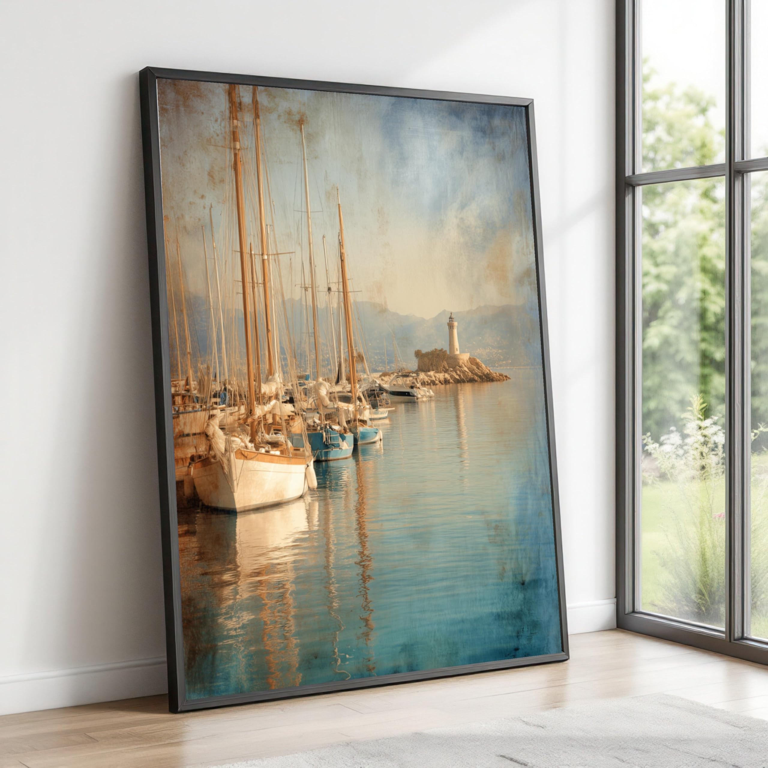 Phare et décoration côtière toile vintage pour mur vide - 8