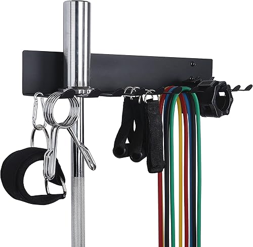 Miniatura 4 de Estante de almacenamiento para gimnasio, soporte de banda de resistencia, soporte de pared, resistente para gimnasio en casa, soporte de