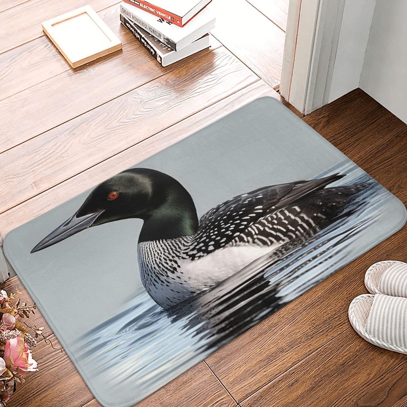 Front Door Mat Indoor Doormat 16 x 24 in Indoor Outdoor Mat Loon Nature Bird Door Mats Welcome Door Pad Patio Porch Entryway Mat