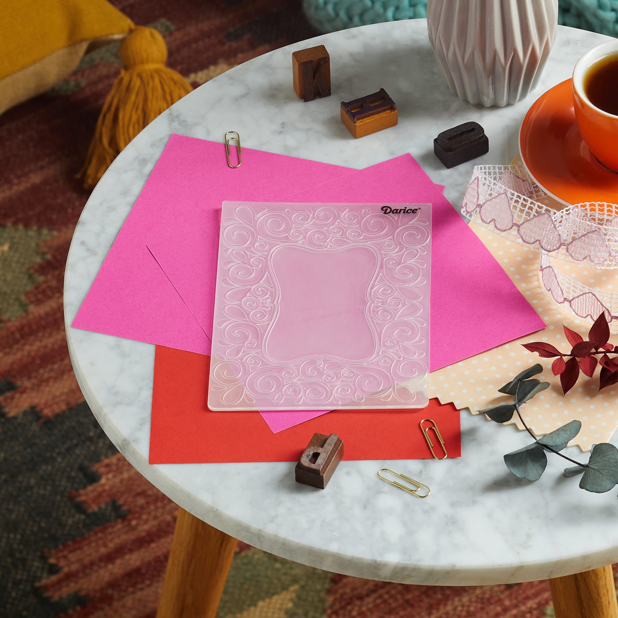 Cartella Per Goffratura Arabesco Darice - 10.8x14.6cm Per Scrapbooking E Biglietti - Foto 10