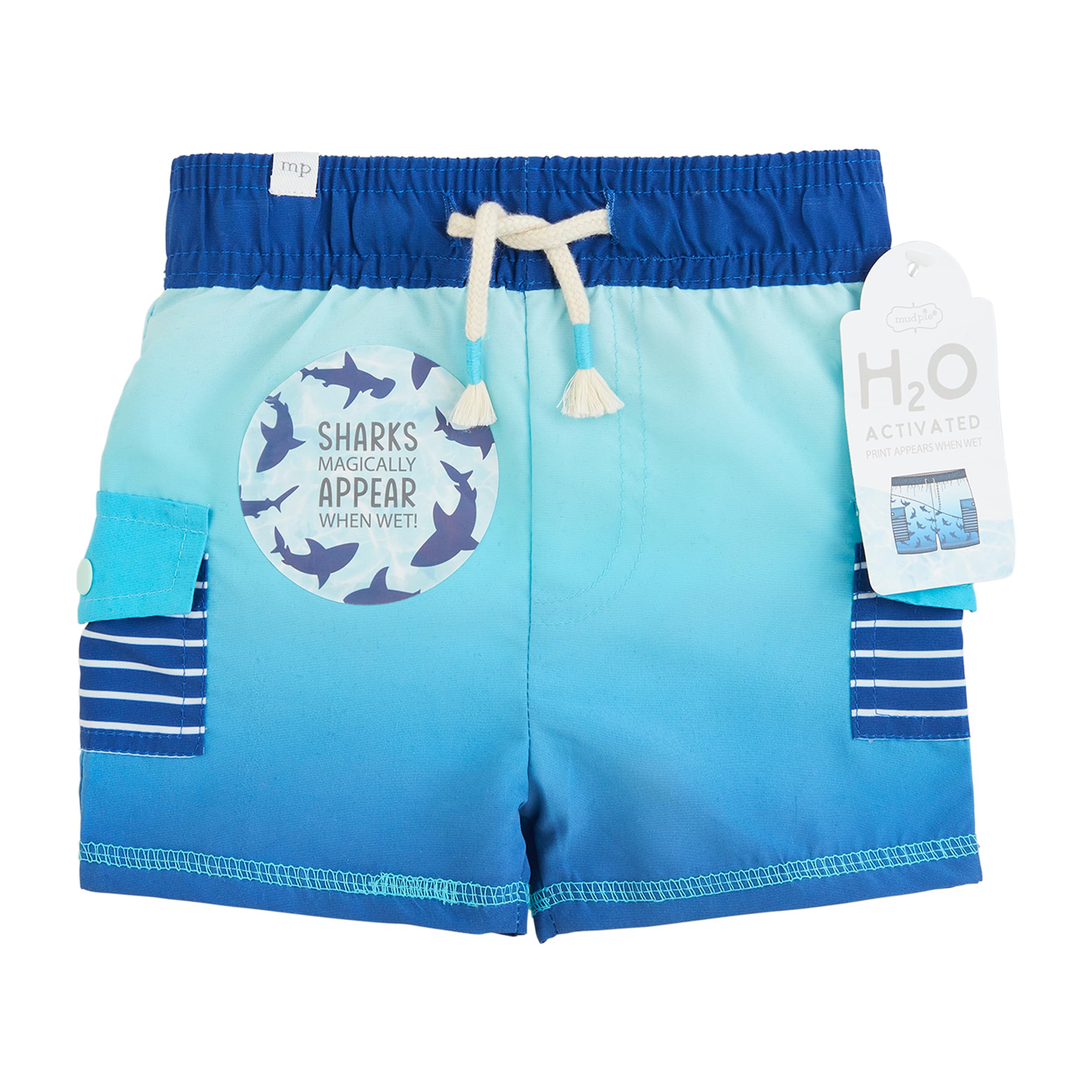 Mud Pie Boys' Standard Shark Color Change Trunks