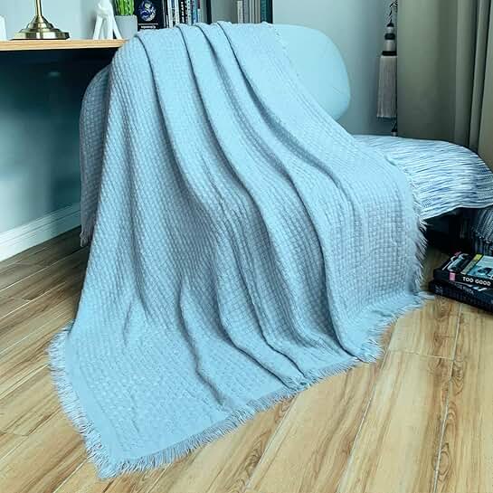 baby blue throw blanket