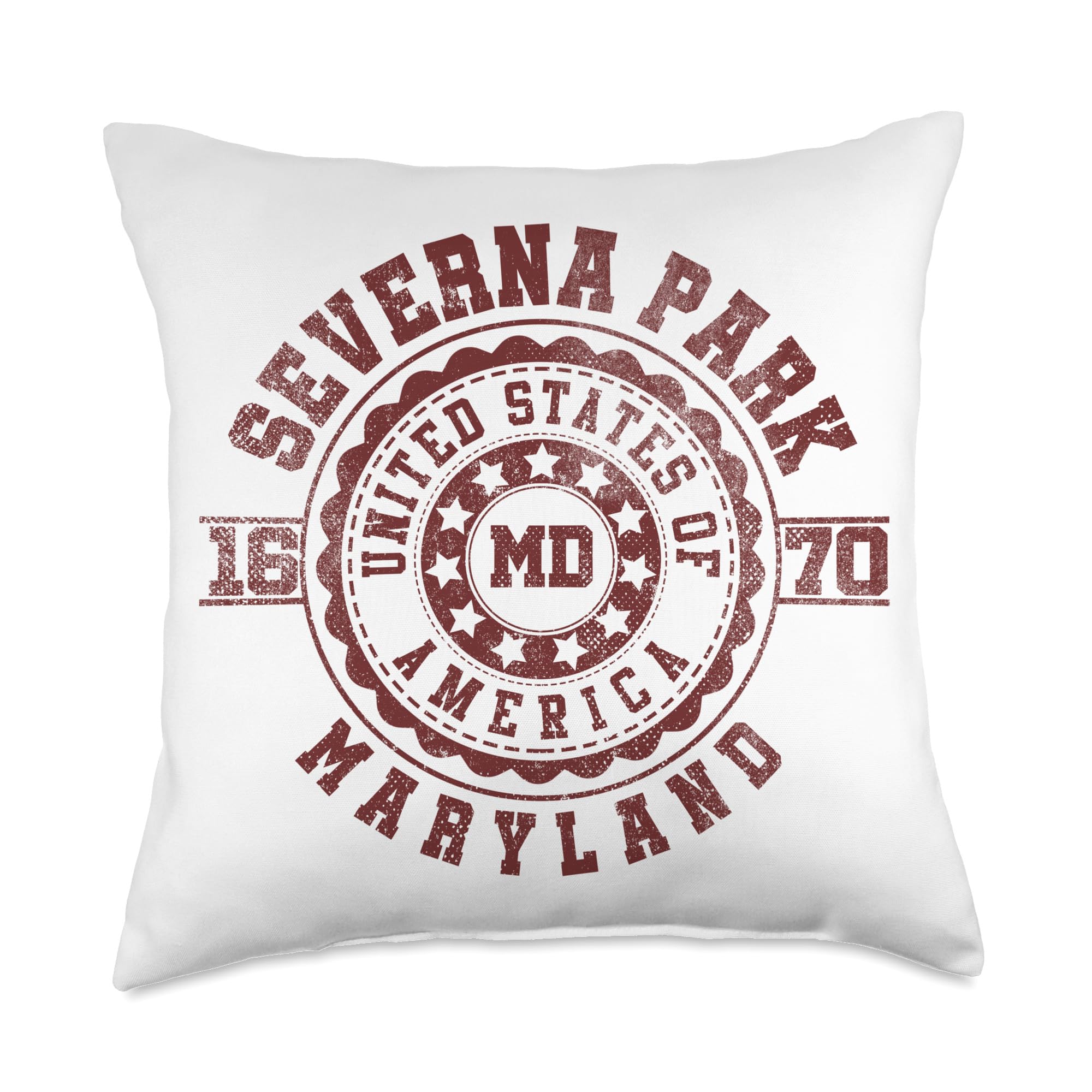 Severna Park MD Maryland Vintage City Apparels Throw Pillow