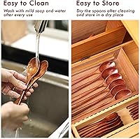 Vista 7 de Juego de cucharas de madera, 12 piezas (6 piezas de 9 pulgadas y 6 piezas de 6 pulgadas), para comer, mezclar, agitar, café, té, mermelada, sales