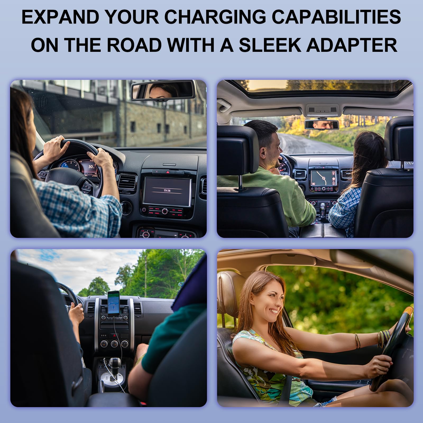 Câble Triple Prise Allume Cigare Avec Sortie De Charge Rapide 18W 12/24V