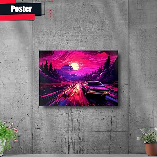 Miniatura 2 de Unique Synthwave Style Retro Art, 80s style art, framed poster print, guest room art, cool living room art, Framed poster Art, poster Prints
