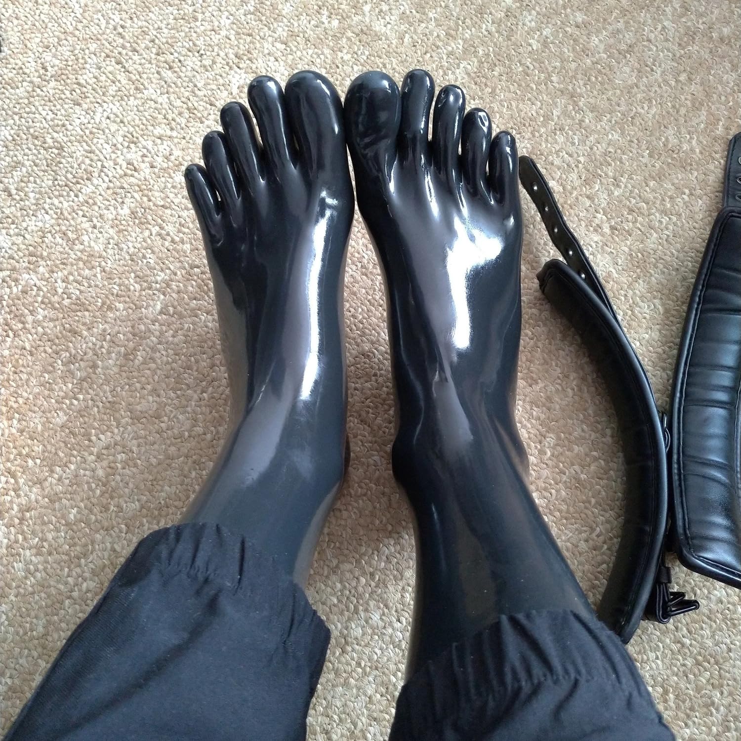 Latex-Zehensocken für Kleidung, schwarzer Gummistrumpf für Cosplay, Party, kniehohe Socken