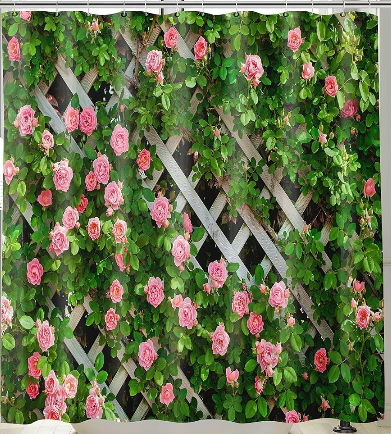 Dzmaimo Color-11 Garden Shower Curtain Outdoor Floral Landscape Shower Curtains 3D Shower Curtains Decorative Bathroom Curtains Waterproof Polyester Fabric With Hooks 60X72 Inch