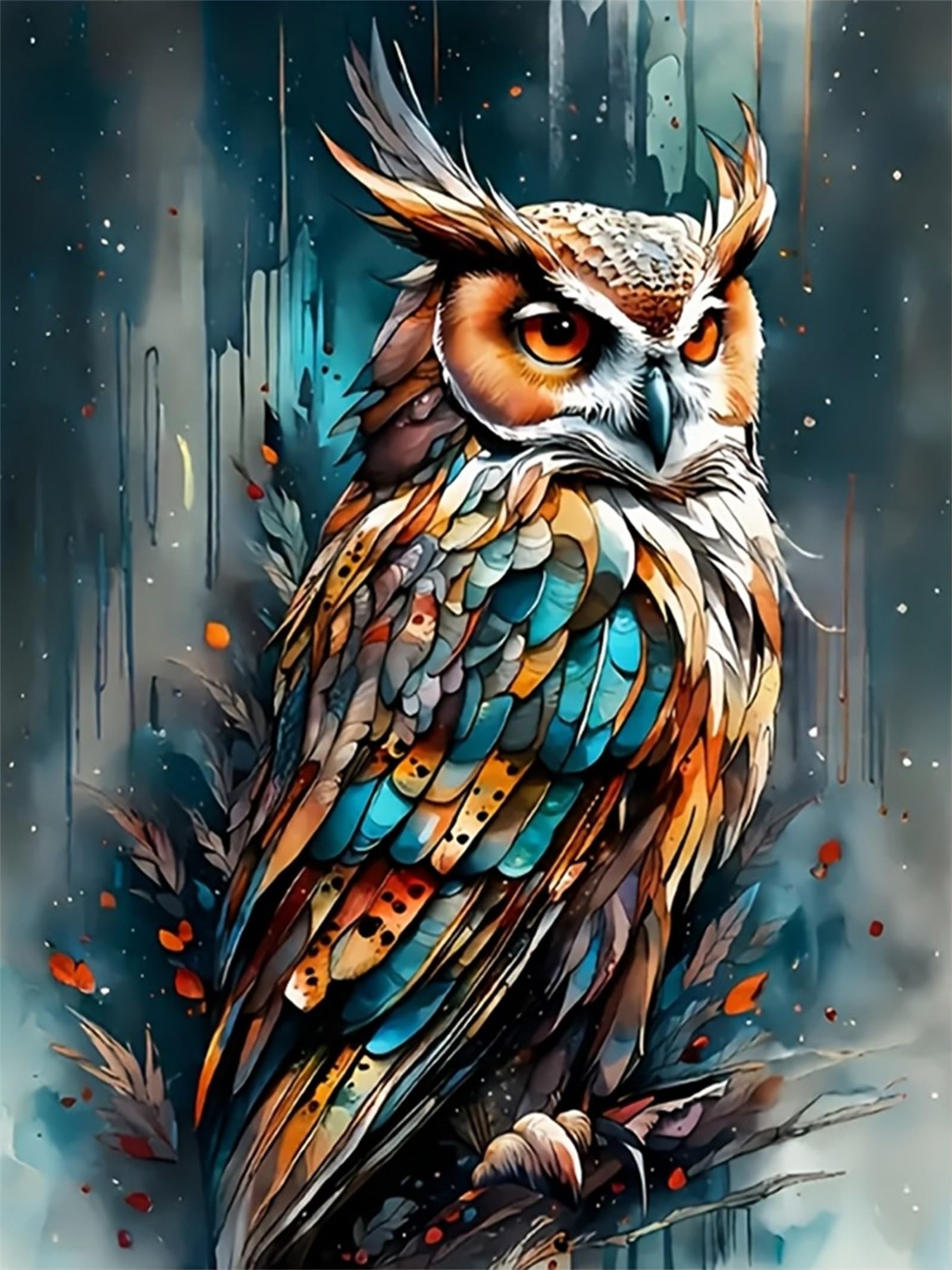 Qihensail Paint by Numbers for Adults,Painting by Number Kits Canvas,DIY Easy Cheerful Painting for Beginners,Wall Decor,Gifts (Owl)