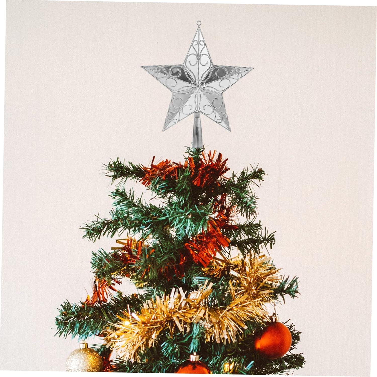 1pc Christmas Star Topper Ornament Decorative Xmas Tree Decoration for Holiday Home Treetop