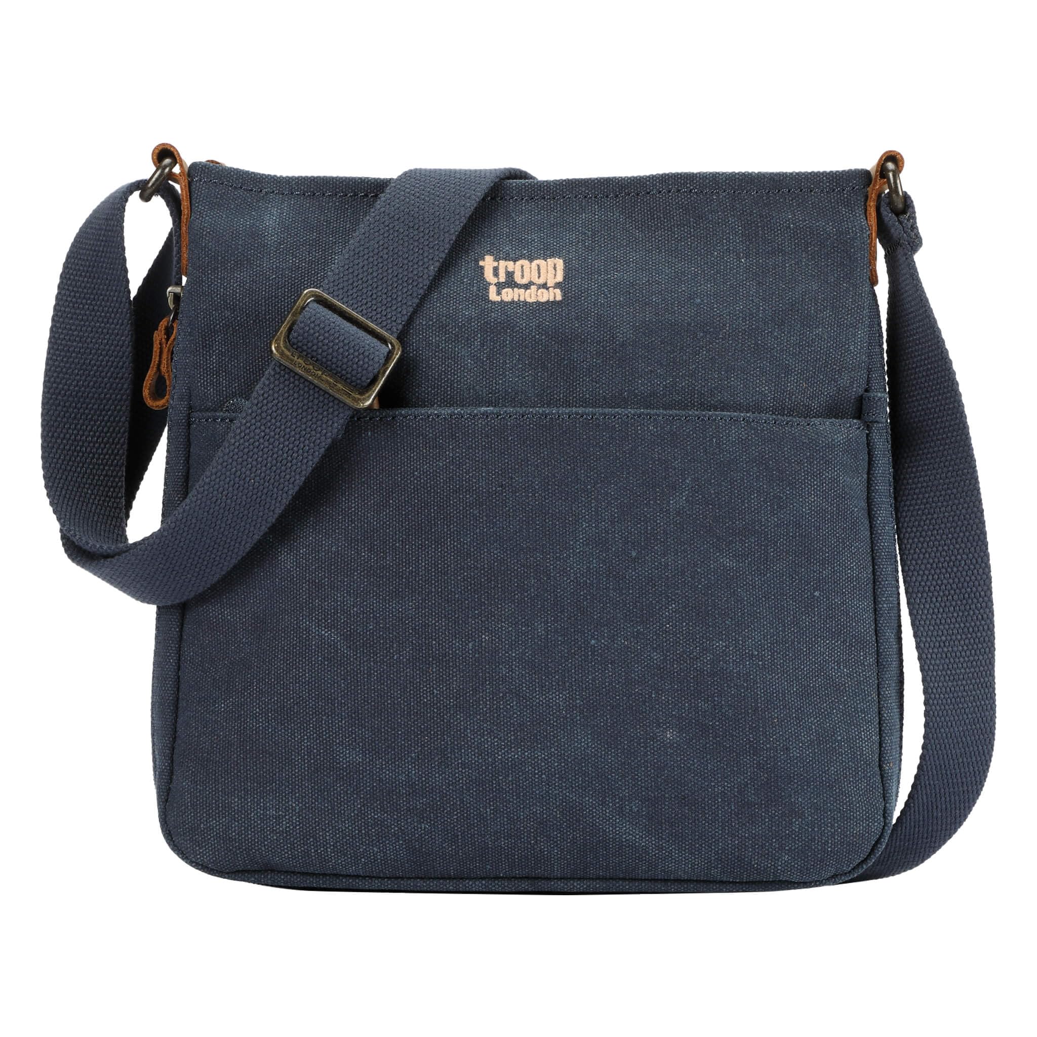 Troop London TRP0237 Classic Canvas Across Body Bag Denim