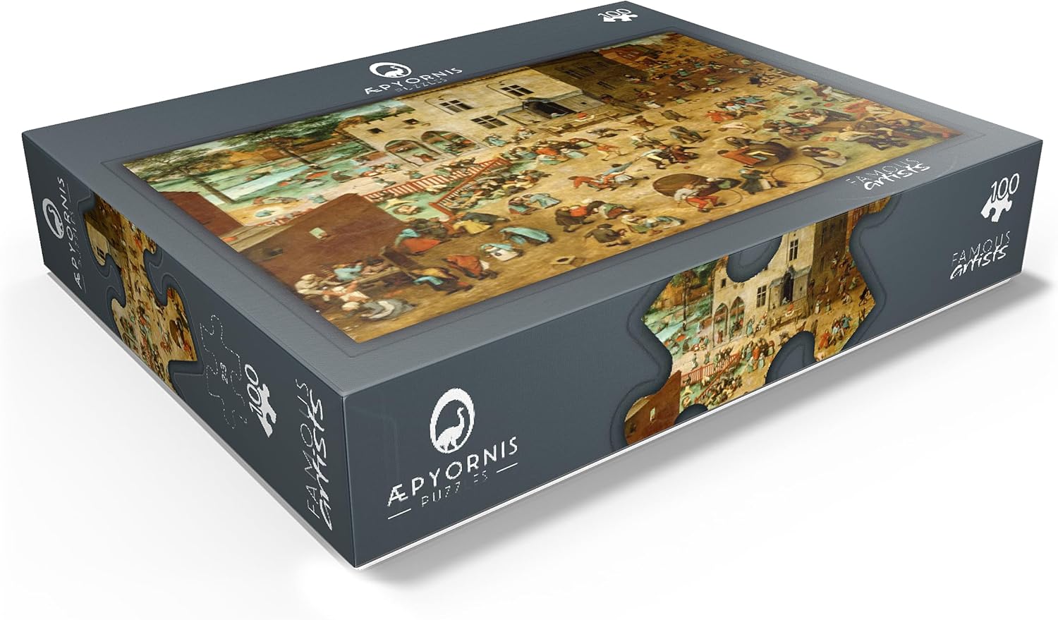 MyPuzzle Childrens Games 1560 By Pieter Bruegel The Elder - Premium 100 Piece Jigsaw Puzzle for Adults