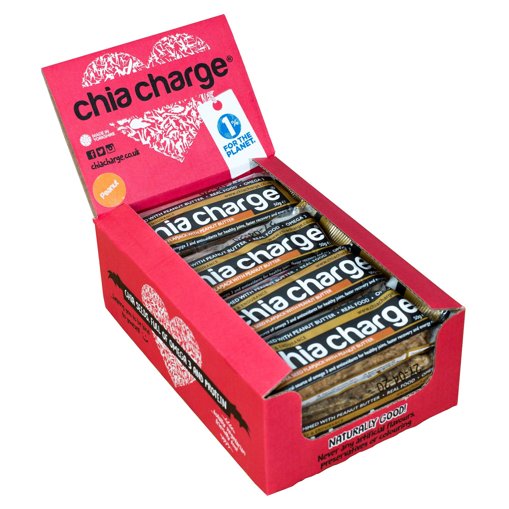 Peanut Butter Flapjacks – 6g Natural Protein – Healthy Energy Snack Bars – Breakfast Bars – 12 Pack 50g (12 x 50g, Peanut Butter)