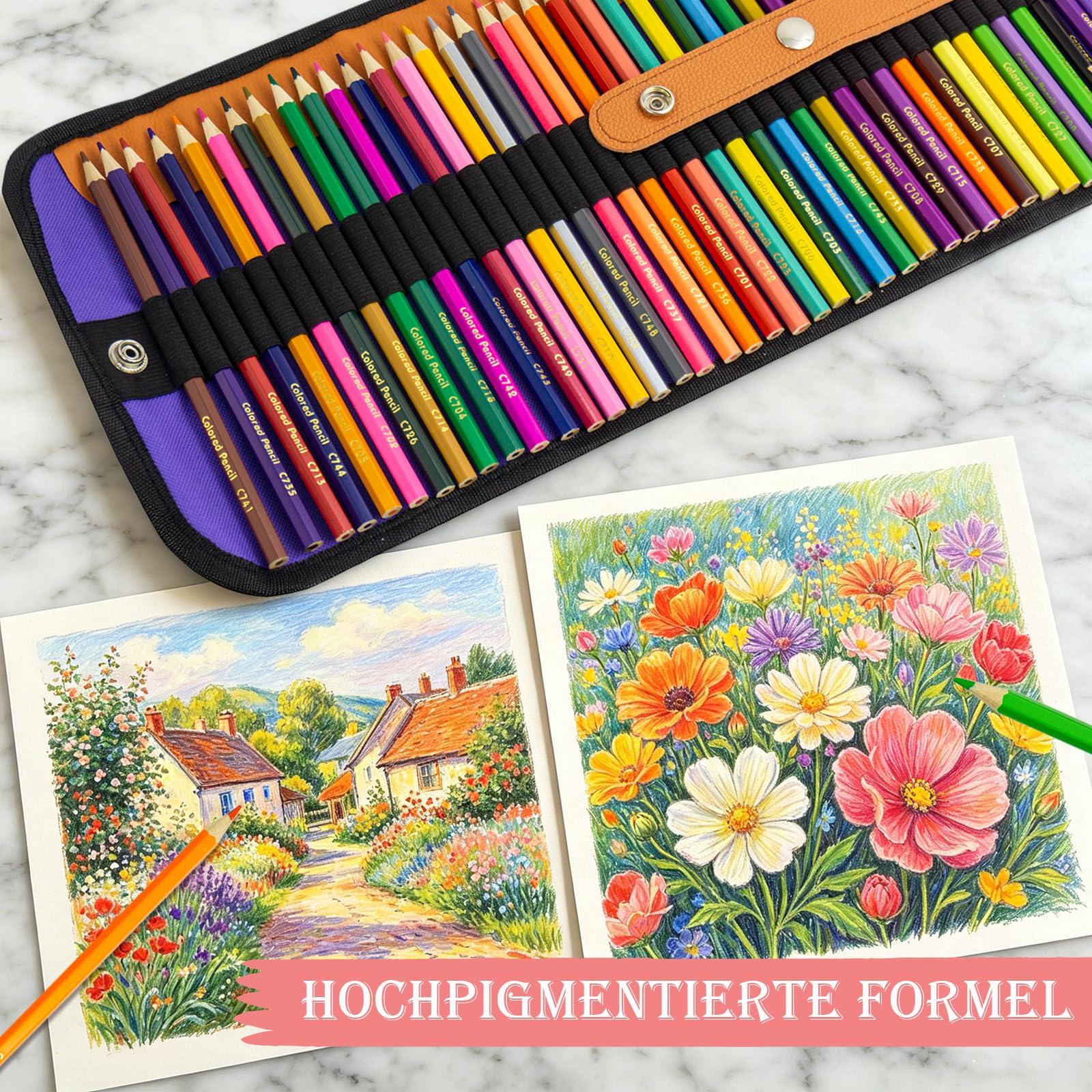72 Buntstifte Set- Professionelle Buntstifte für Erwachsene und Kinder, Farbstifte Perfekt für Künstler Skizze Malstifte Set zum Zeichnen Ausmalen