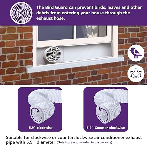 Miniatura 3 de Kit de ventana de aire acondicionado portátil con acoplador de parada de pájaro, kit de ventilación de CA compatible con manguera de CA de escape de