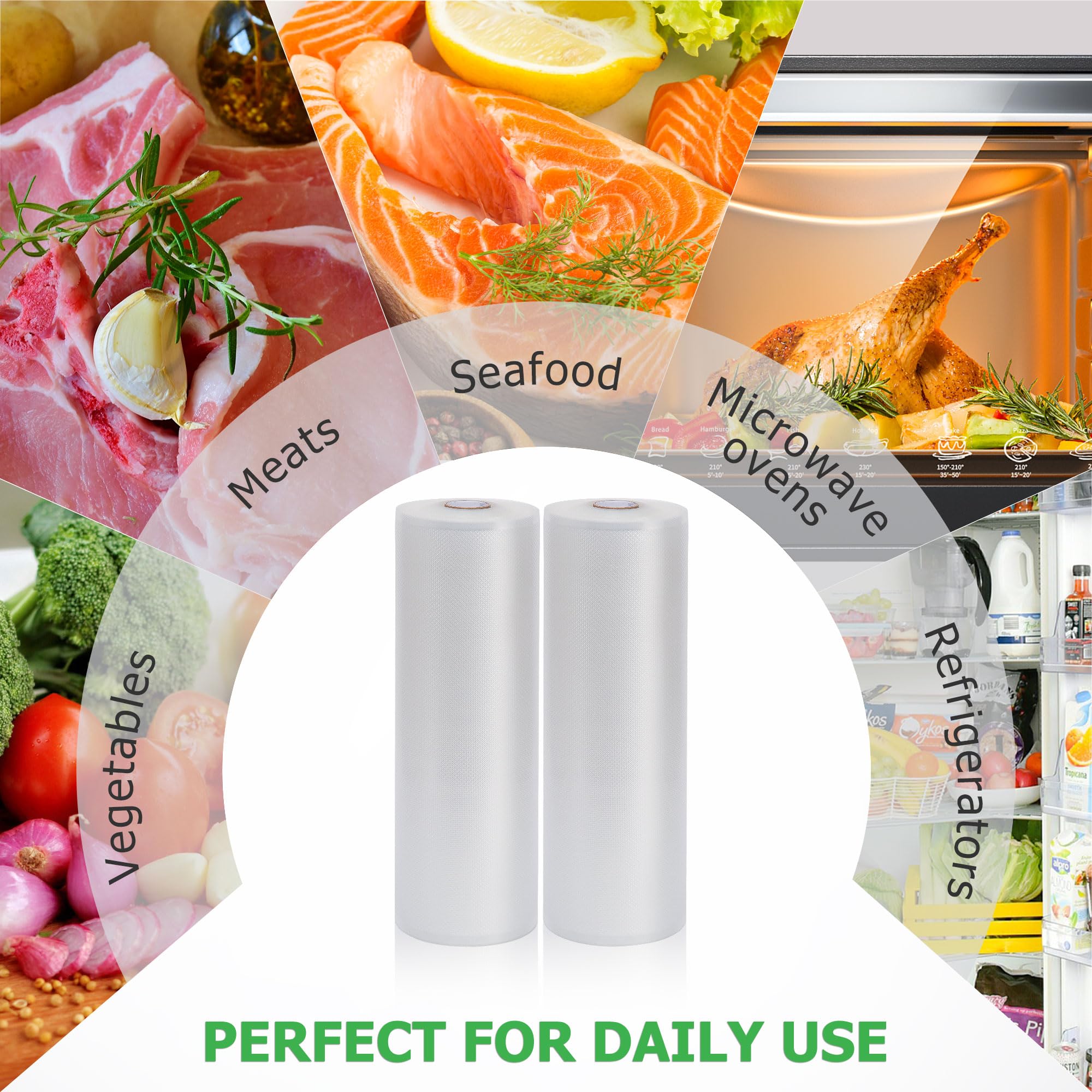 KitchenBoss Vakuumierbeutel 6 Rollen - 20cm & 28cm Breit Für Sous Vide