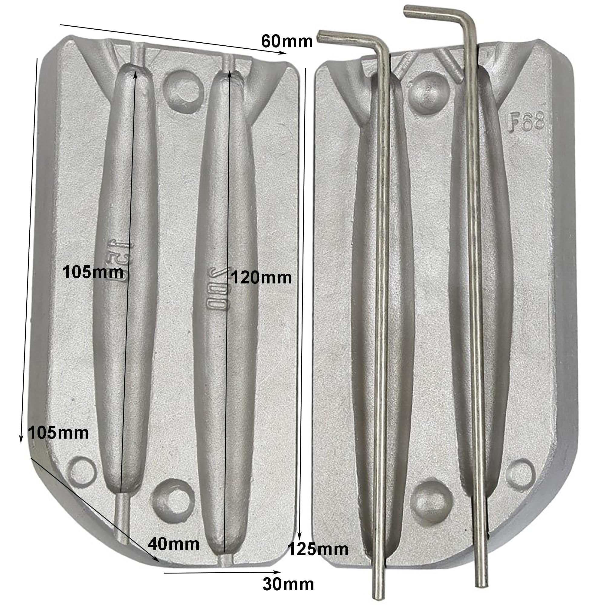 FrontZone - Stampo per pesca a forma di sinker, 150 – 200 g, per pesca al mare, al fiume e al pesce gatto