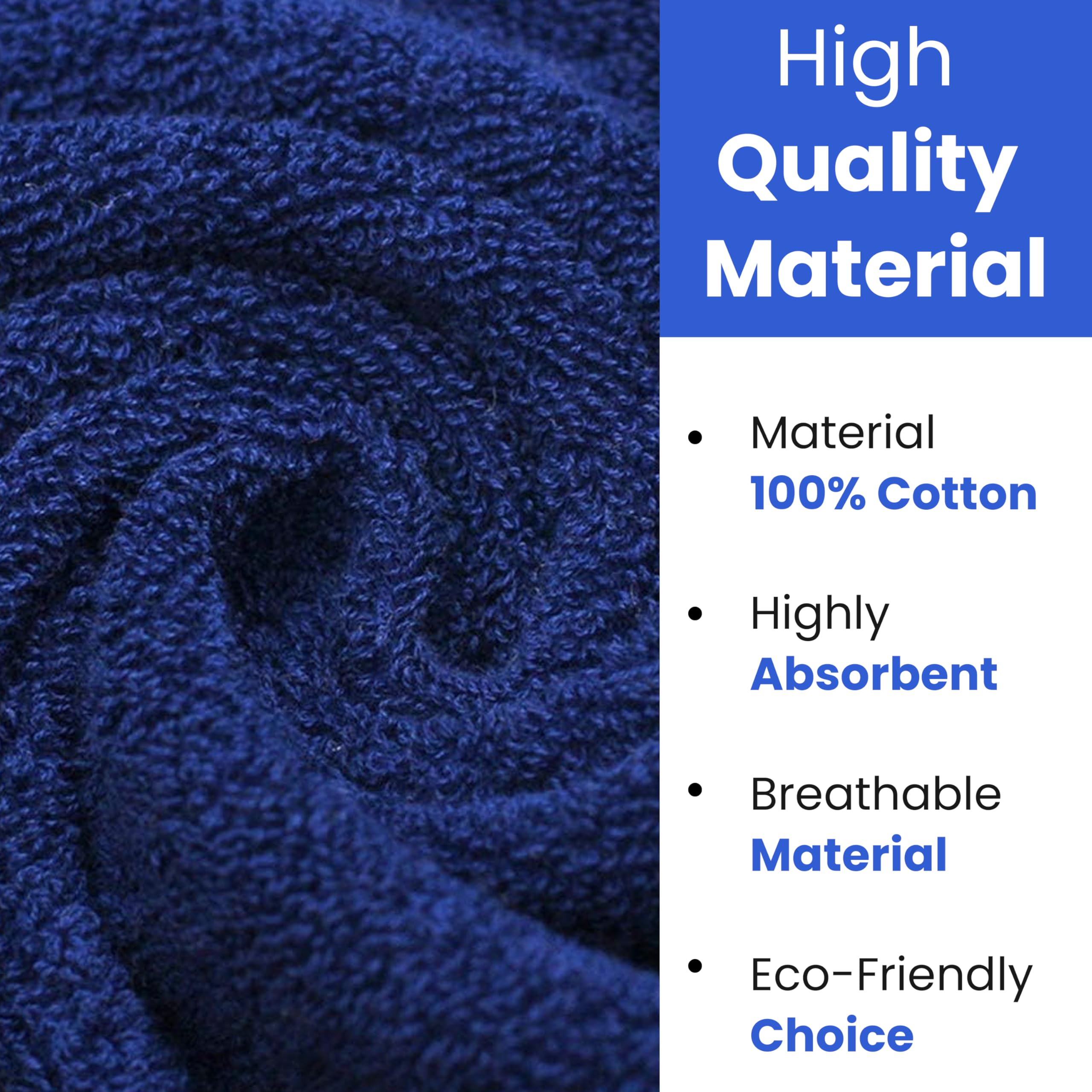D.Sirez Towel Set Luxury 4 piece Towel. 100% Luxury Cotton, Super Absorbent. 460 GSM. 2 Bath Towels & 2 Hand Towels - Image 3