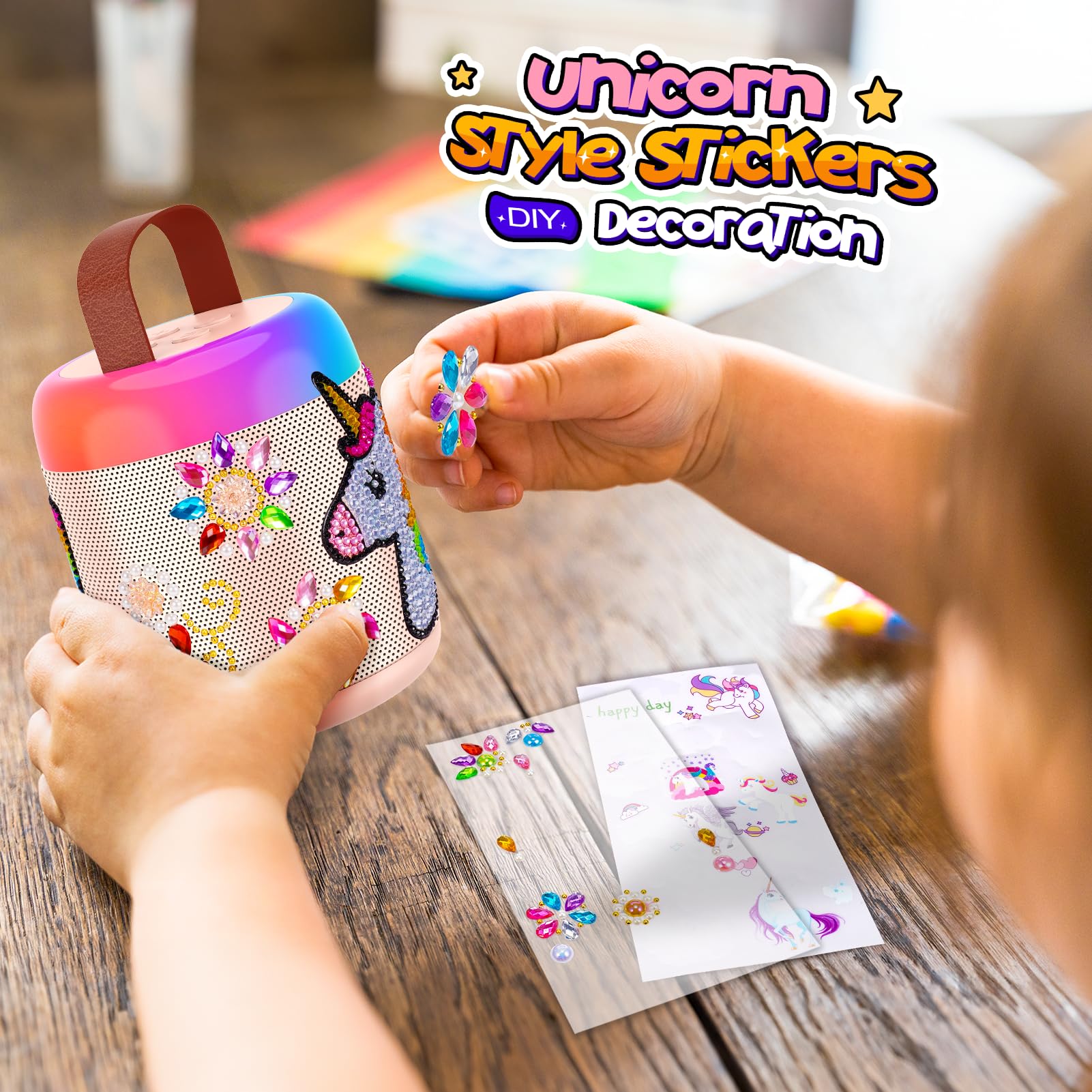 Microfono Bluetooth Karaoke bambino 3-12 Anni Giochi Regali Unicorno