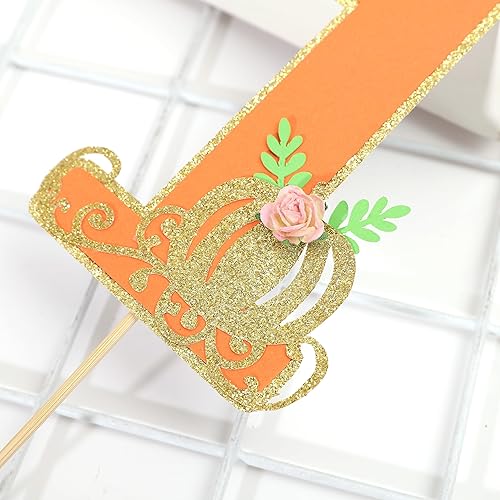 Miniatura 7 de Decoración de pastel de calabaza pequeña  Decoración para pastel de primer cumpleaños para niña, decoración de fiesta de primer cumpleaños,