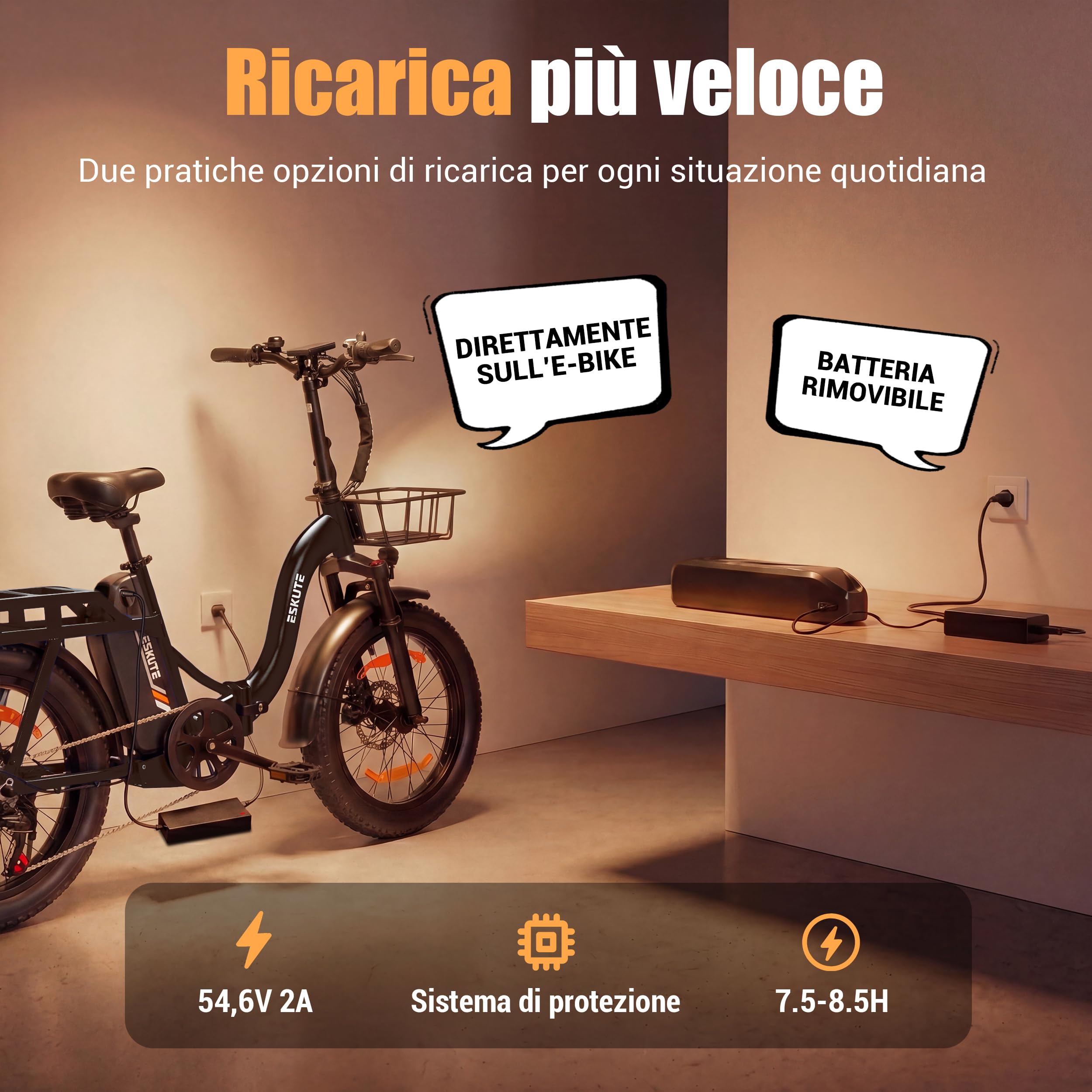 ESKUTE D202 Pro Bicicletta Elettrica Adulti 20×4.0 Fat Bike, eBike Uomo Donna con Batteria Rimovibile 48V 20.8Ah, Bici Elettrica All Terrain a 7 Velocità, Pneumatici Larghi, Autonomia fino a 100KM