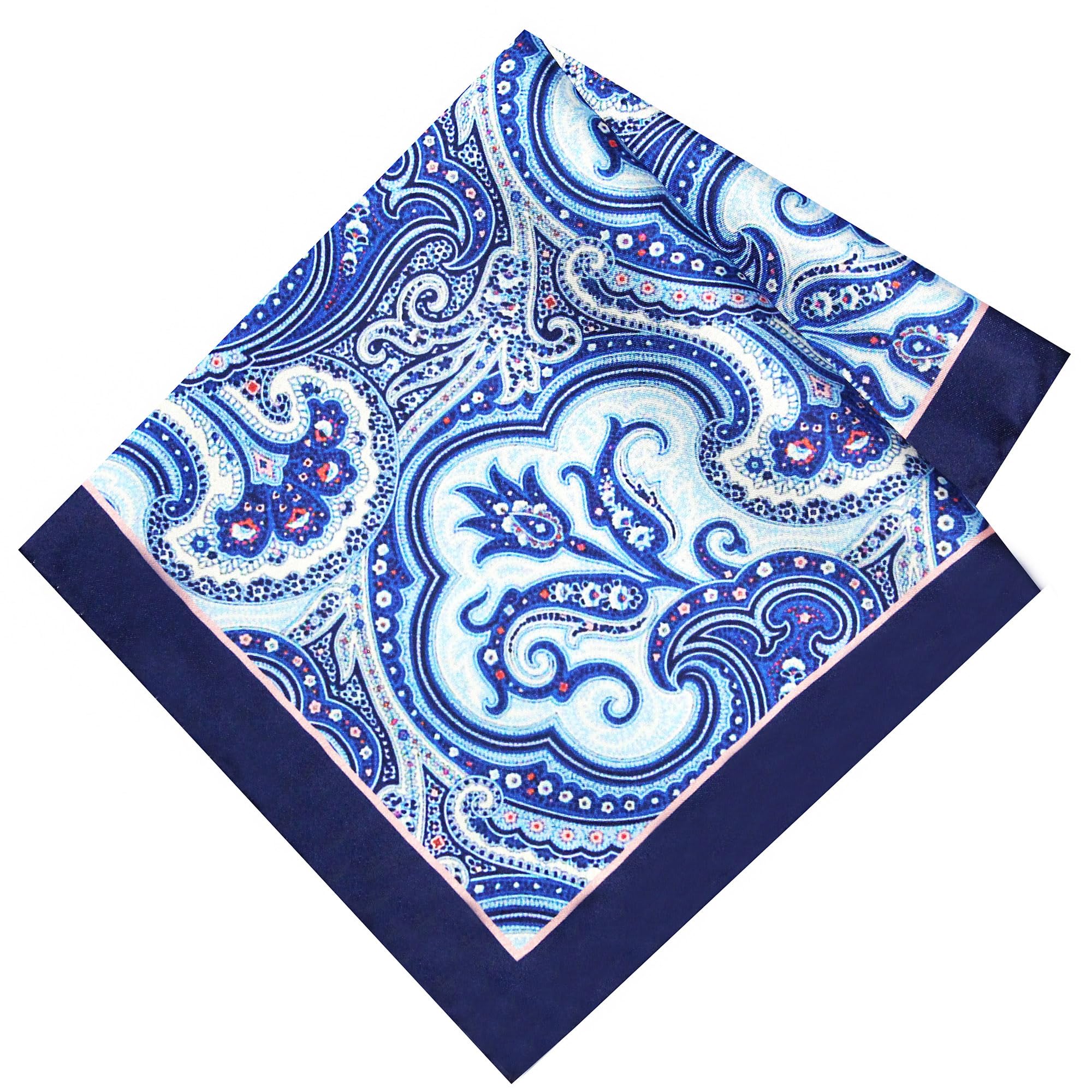 leonardi Mens Printed Pocket Square | Satin | Microfiber | 12 x 12 inches | tweed fabric | Superior finishing| Packaging – folder | Blue (Set of 1)-picture-40
