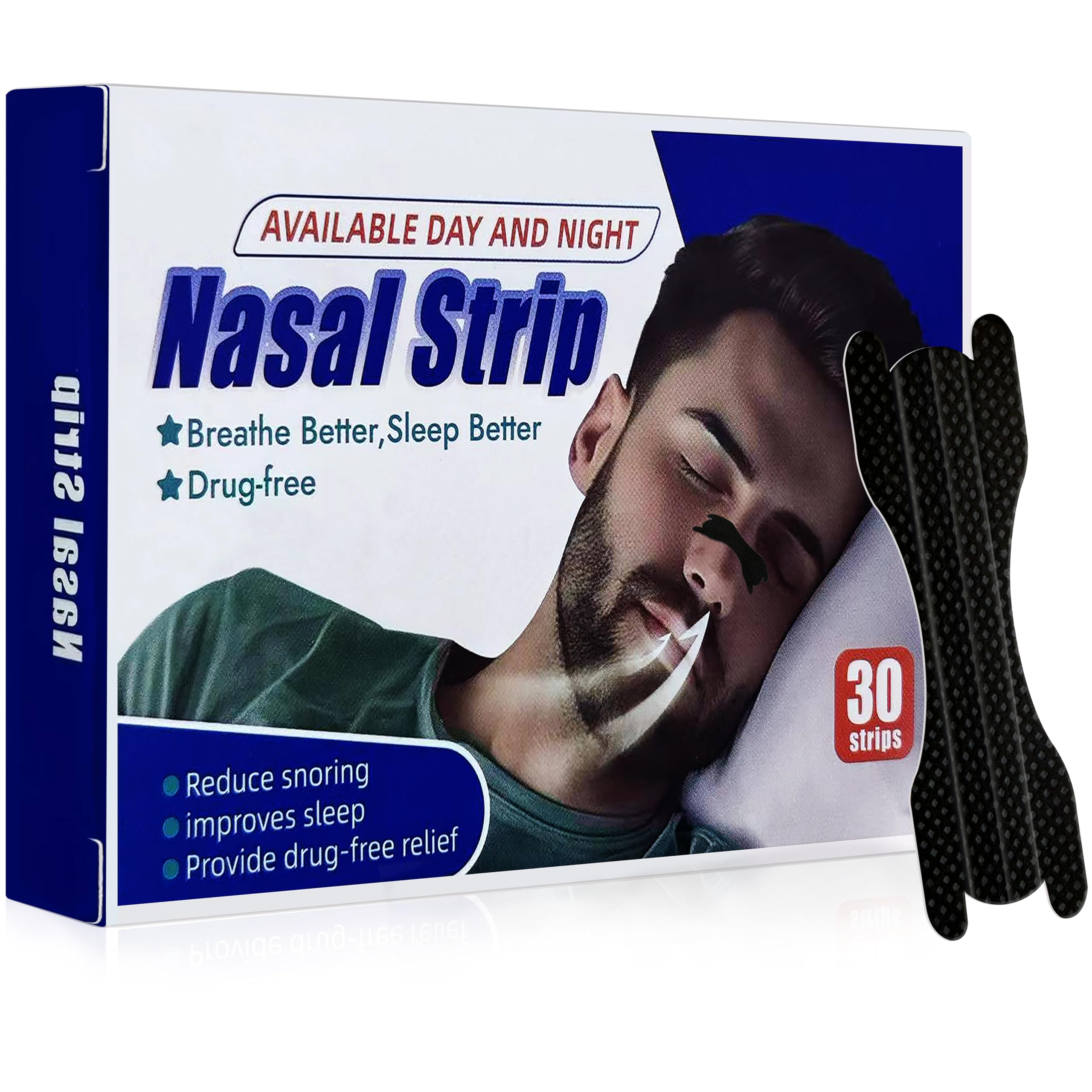 Nasal Strips for Snoring Nose Strips for Sports Breathing Help Anti Snoring Devices Drug-Free Snoring Solution Strips to