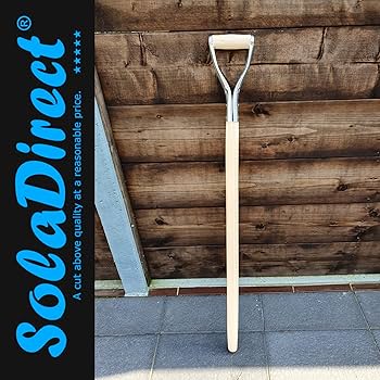 D HANDLE REPLACEMENT POLY TOP WOOD SHAFT GARDEN SHOVEL FORK SPADE INC 2 RIVETS
