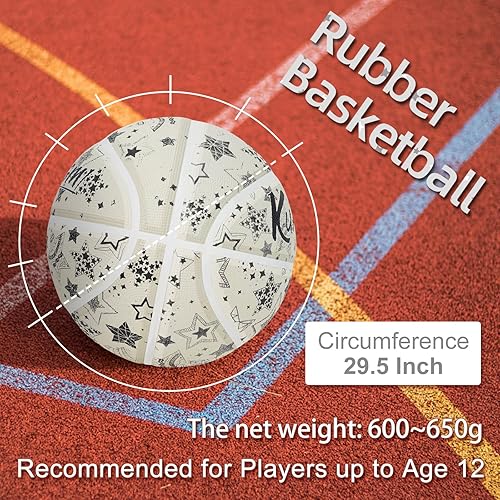 Miniatura 4 de Kuangmi Balón de baloncesto americano vintage, tamaño reglamentario oficial 7 (29.5 pulgadas), estilo retro e informal, hecho para juegos de