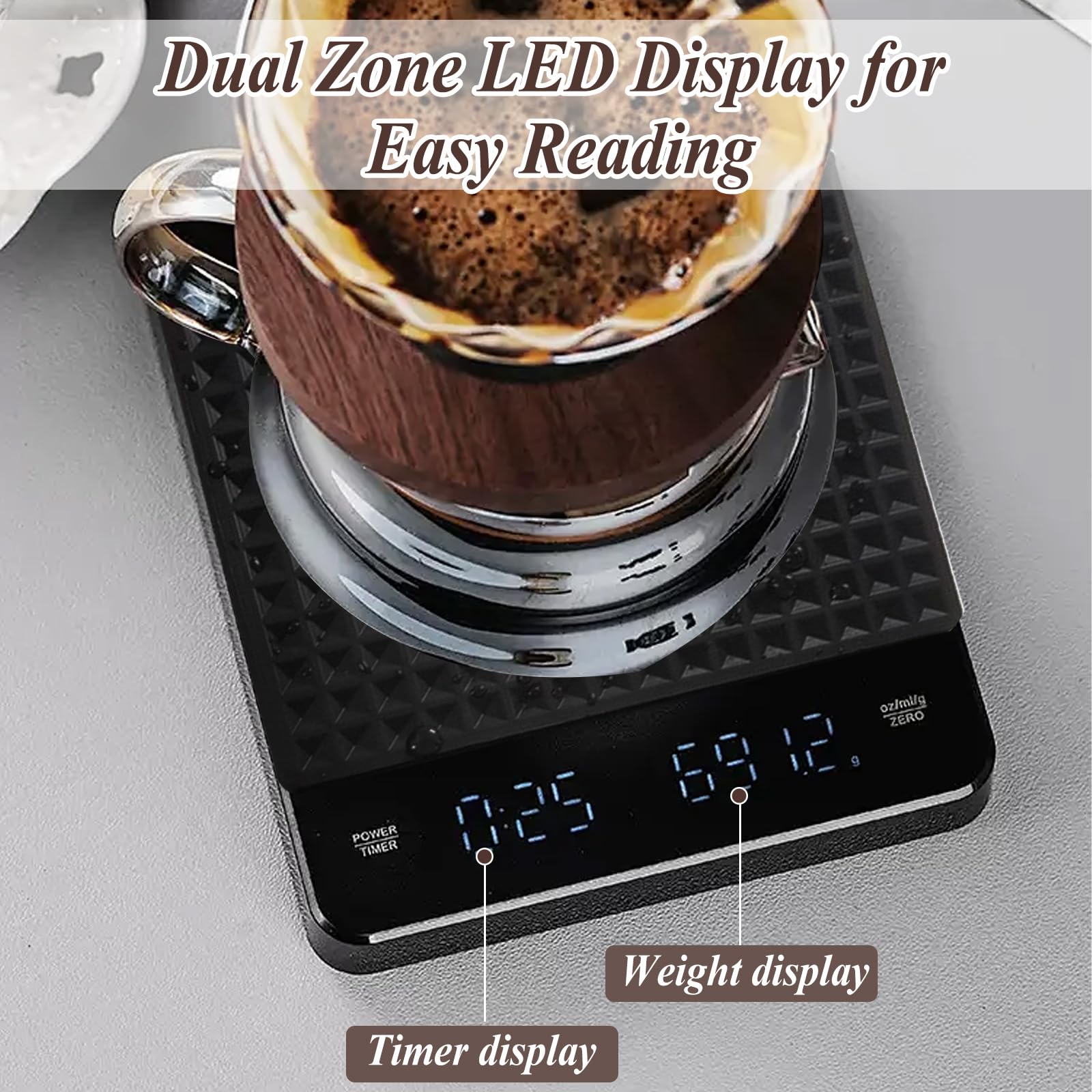 MiiCoffee Nano Bilancia Da Caffè Con Timer, Scala Espresso Con Tara