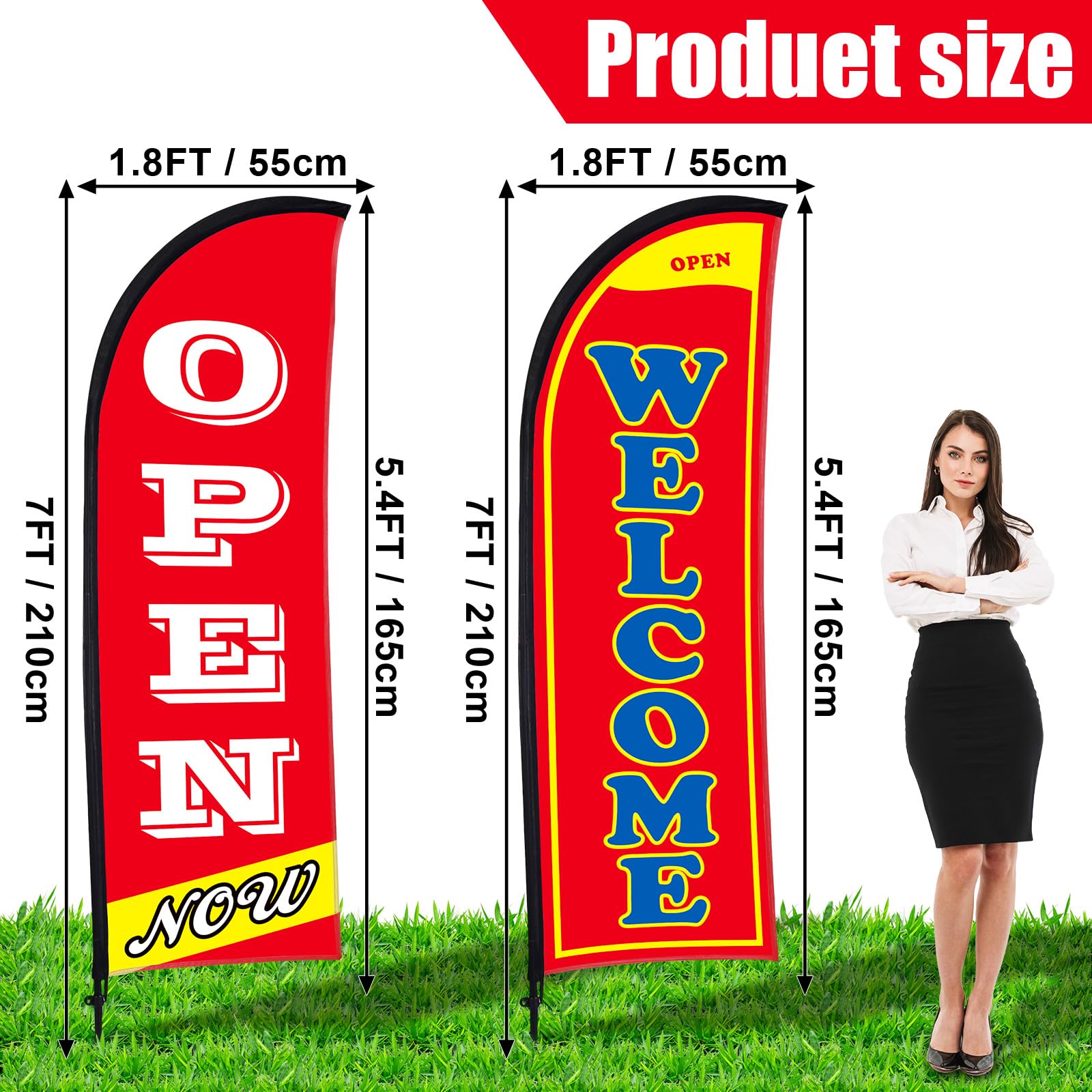 Buryeah 3 Sets Now Offenes Federflaggenbanner Für Business