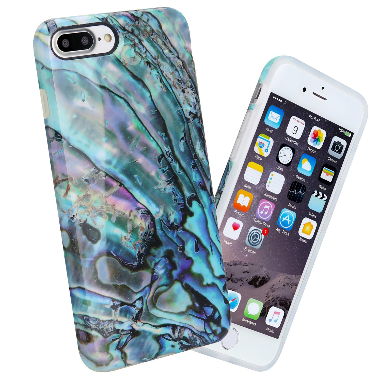 iPhone 7 Plus Case, 5.5 inch Slim Shockproof Glossy Pattern Soft Flexible TPU Cover Case for Apple iPhone 7 Plus, Abalone