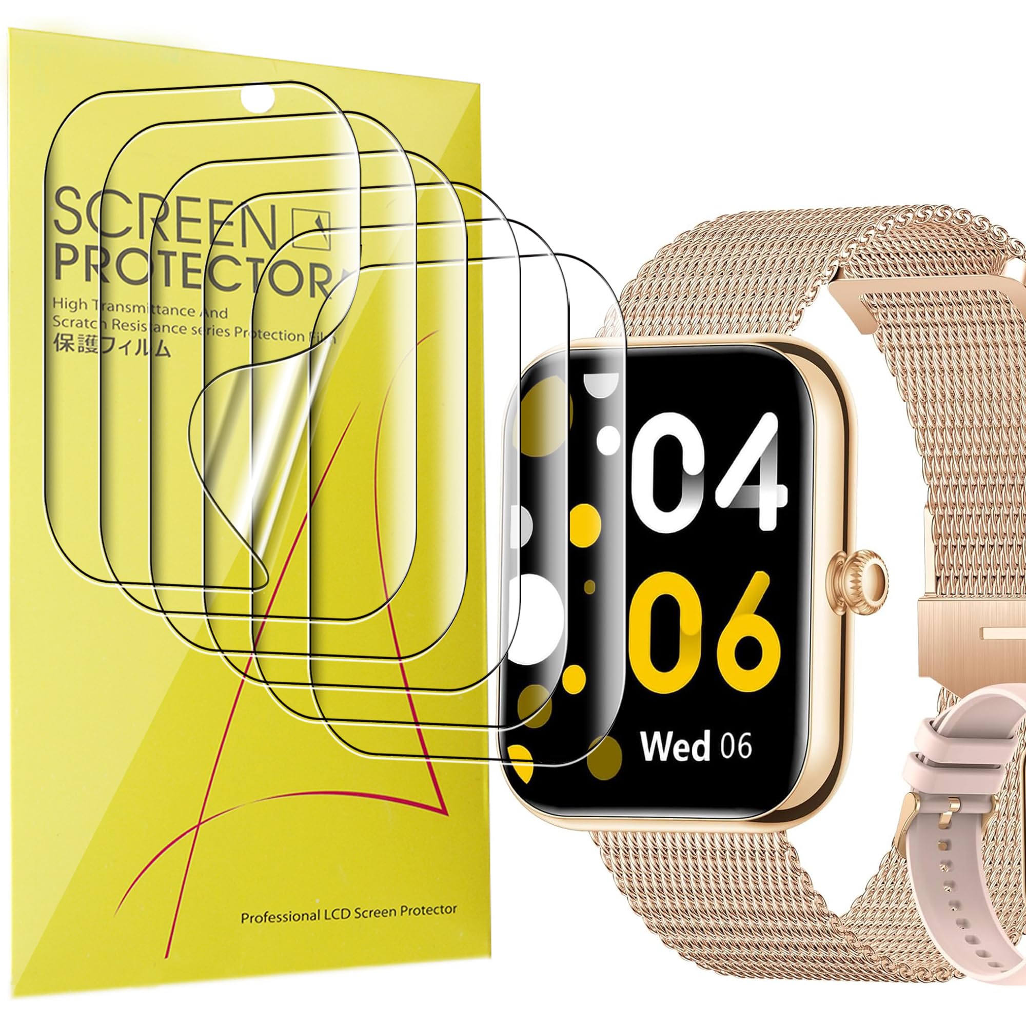 Compatible for Colesma Smartwatch Screen Protector, Lamshaw Full Coverage TPU Clear Film Compatible for Colesma Smartwatch-1.85 Inches (TPU-6 Pack)