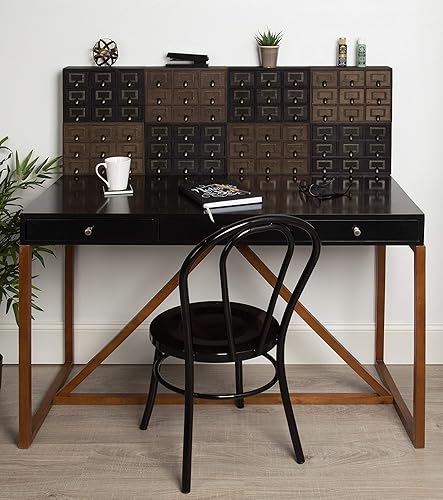 Miniatura 8 de Kate y Laurel cajonera de boticario para escritorio, 9 cajones, madera., Madera, Negro, S