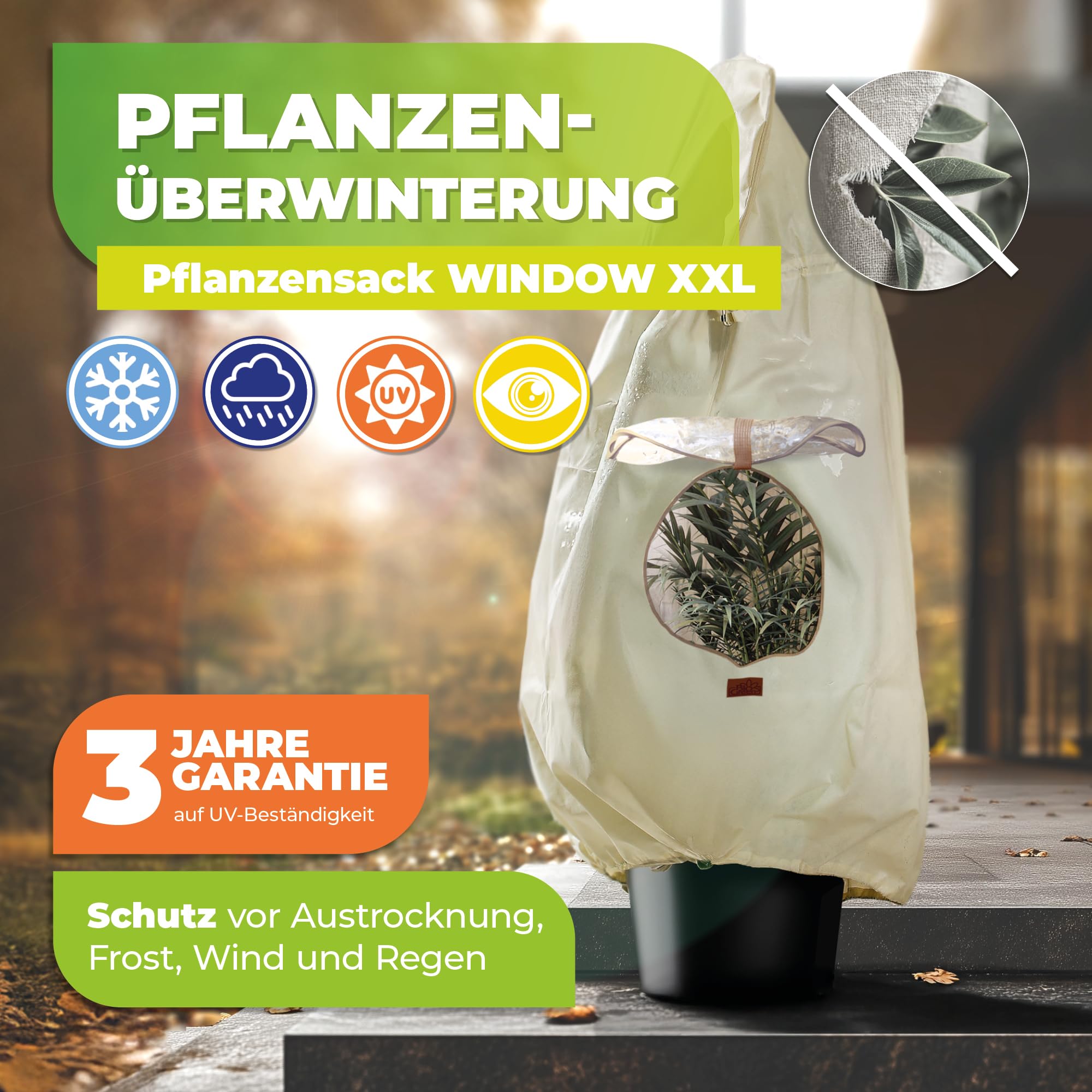Bio Green Winterschutz Kübelpflanzensack, beige, superstark, XXL 180 x