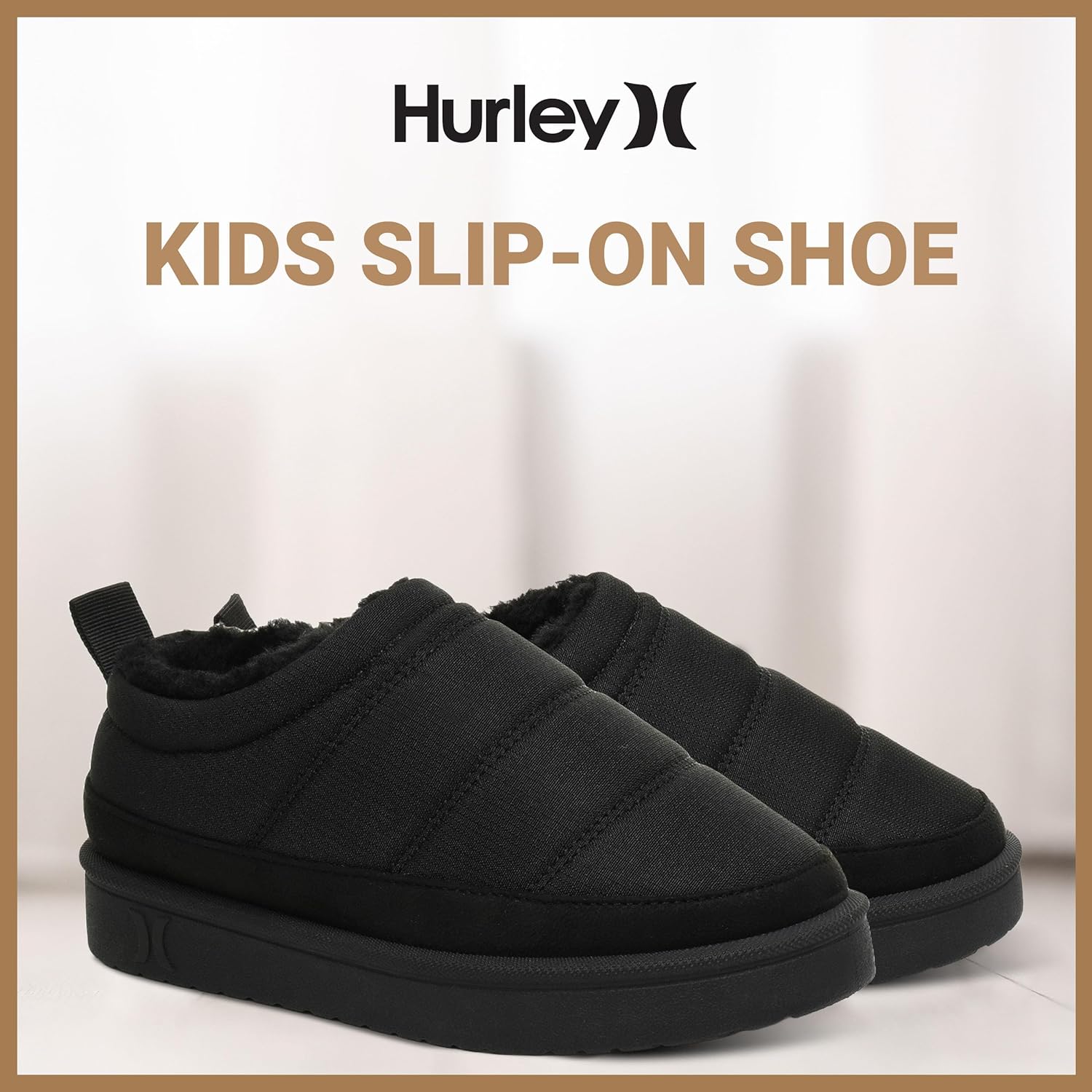 Hurley Kids Moses Slippers - Fleece-Lined Winter Kids Slippers, Cozy House Shoes, Durable everyday Wide Toe comfort Winter Clogs for Boys & Girls - Image 2