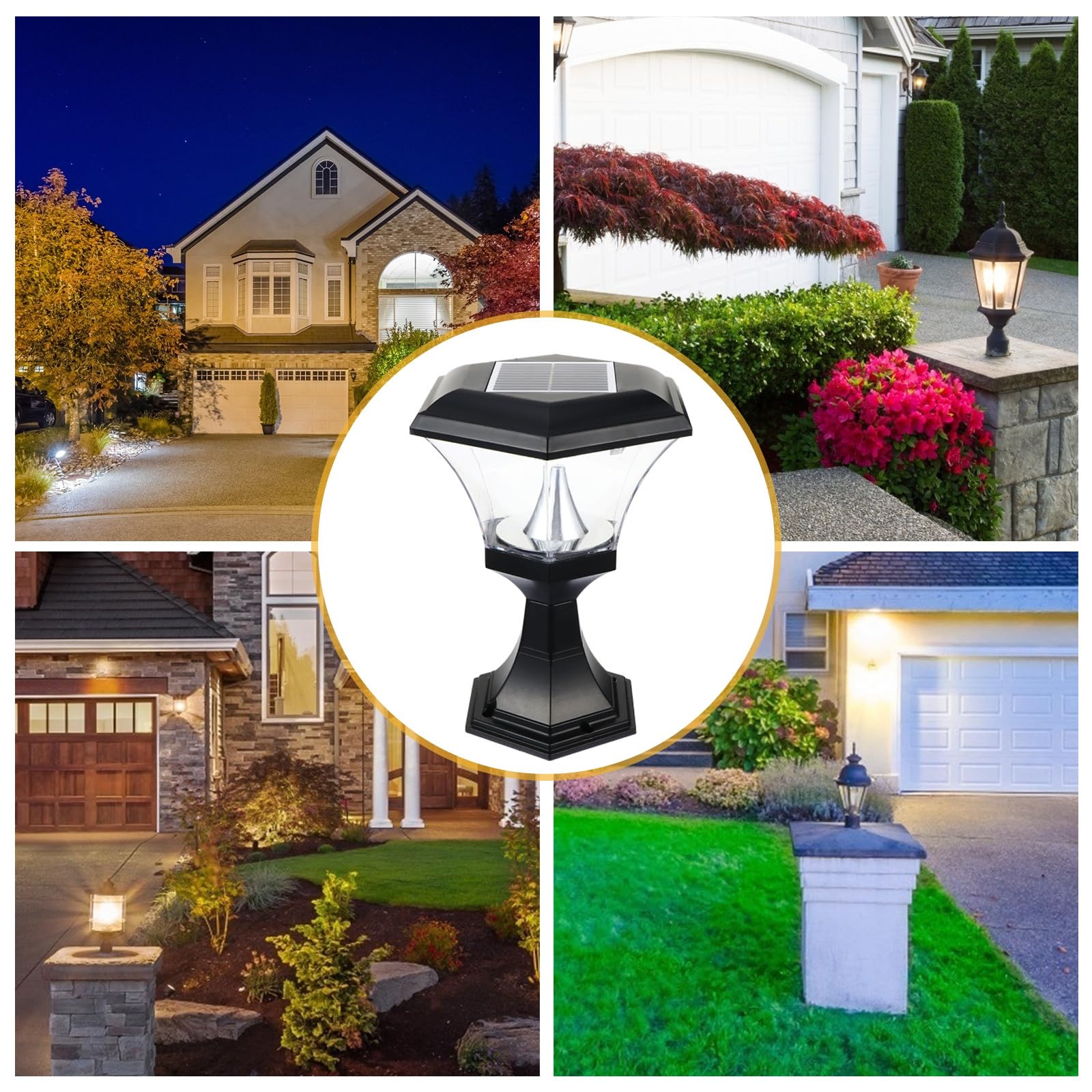 Toddmomy Poste de Luz Solar y Carga Solar Control Inteligente de Luz, Diseño Simple en Plástico Resistente para Jardín para Iluminación Exterior