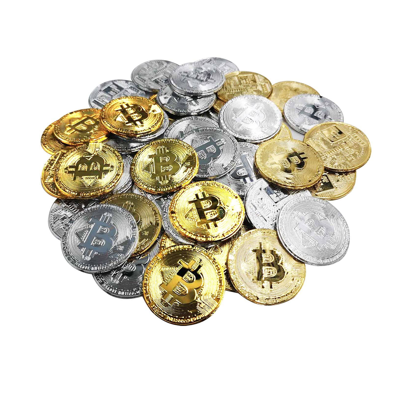100pcs Bitcoin Coin Gold Silver Plastic Btc Limited Edition Collectible |  Desertcart INDIA