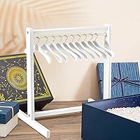 Vista 6 de Civaner 11 piezas de estante de ropa para muñecas con colgador de madera para ropa de muñecas de 18 pulgadas, mini colgadores, accesorios de muebles