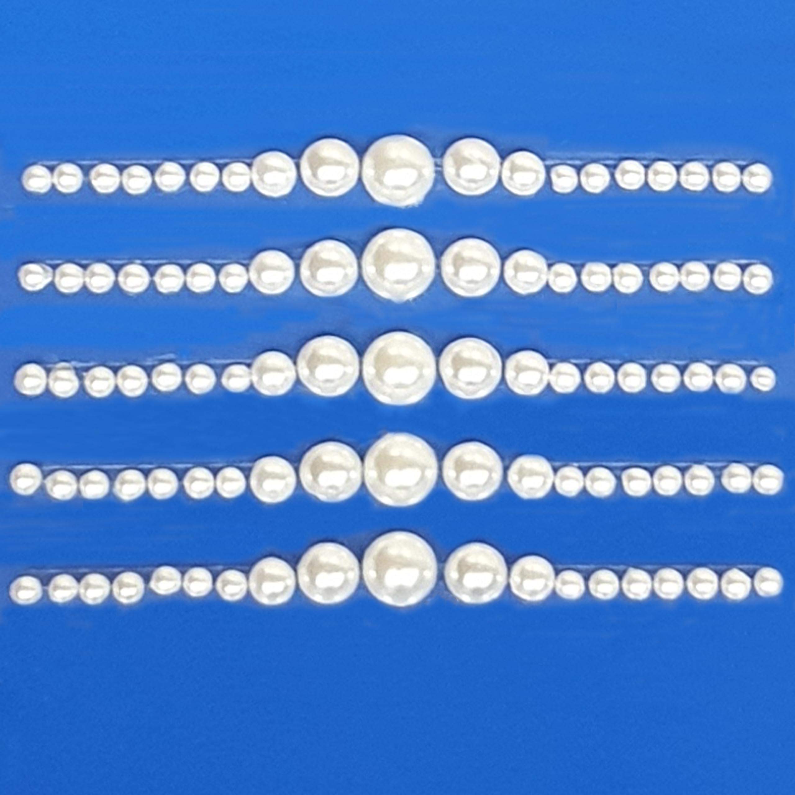 Pebble Eleven 5Cm Graduated Pearl Diamante & Pearl Sticker Strips - Assorted Designs Self Adhesive Border Trim Stickers (, 5)