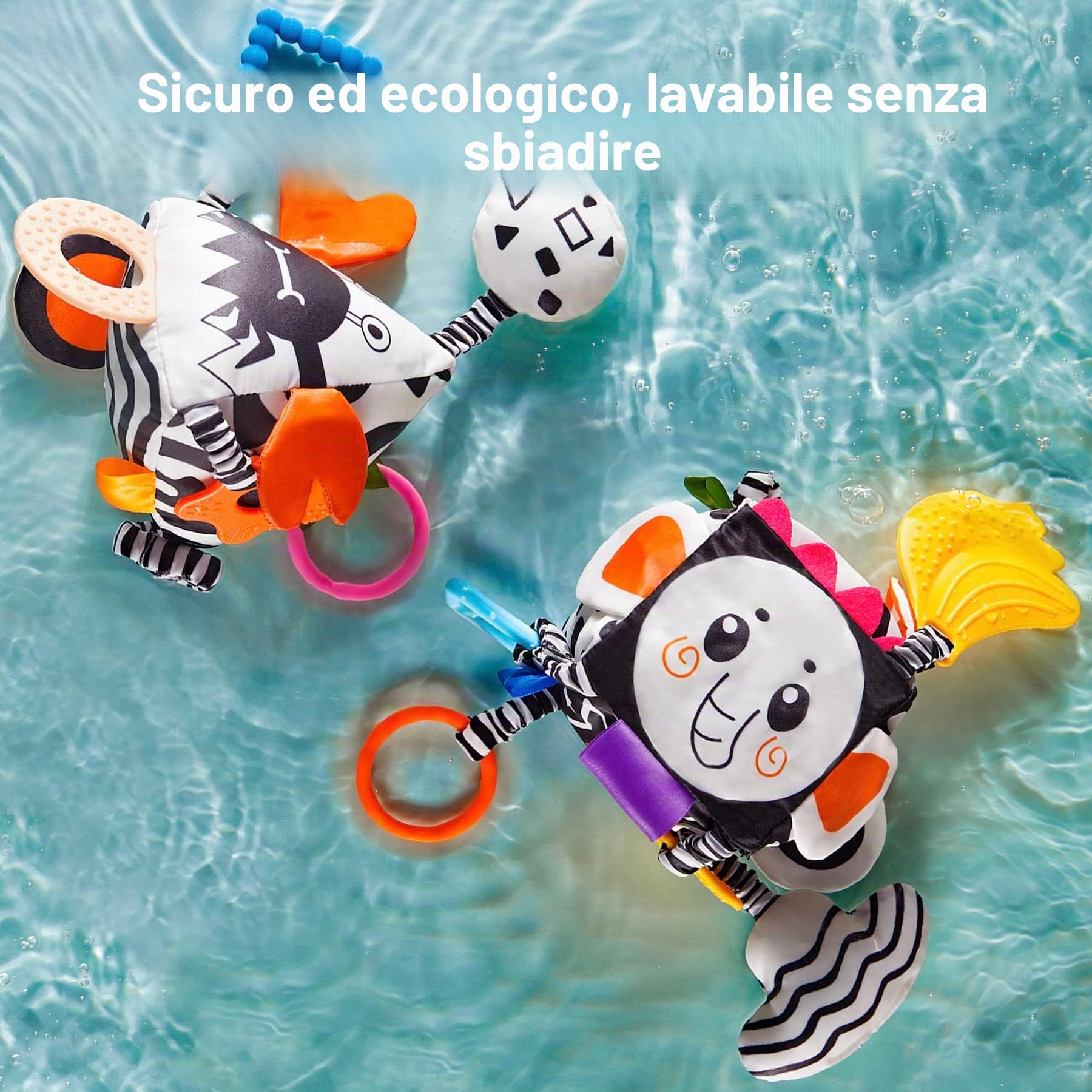 TUMAMA Kids Giocattoli per Neonati ad Alto Contrasto, Giocattolo da Appendere al Passeggino per Bambini Piccoli, Sonagli Morbidi e Sensoriali, Regalo Bianco e Nero per Neonati 0 3 Mesi
