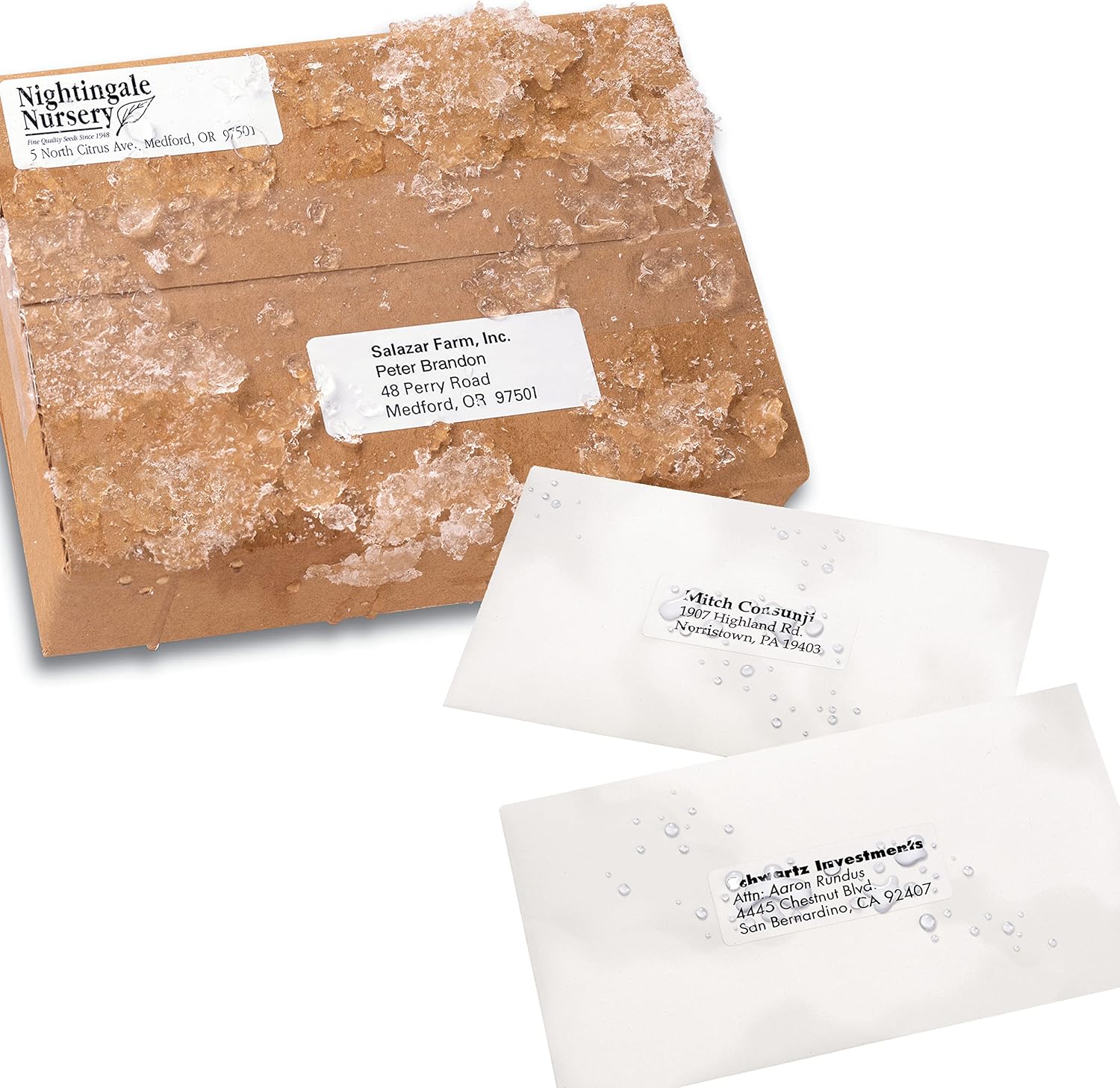 Avery Waterproof White TrueBlock Film Labels with SureFeed Technology, 1" x 2-5/8", Rectangle, Permanent Adhesive, for Laser Printers, 300 UV/Chemical/Tear Resistant Labels, (35520), Made in Canada