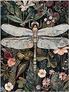Diamond Painting Kits for Adults, Dragonfly Diamond Art Kits for Adults, DIY 5D Diamond Painting Kits for Beginners Home Wall Decor 12x16inch