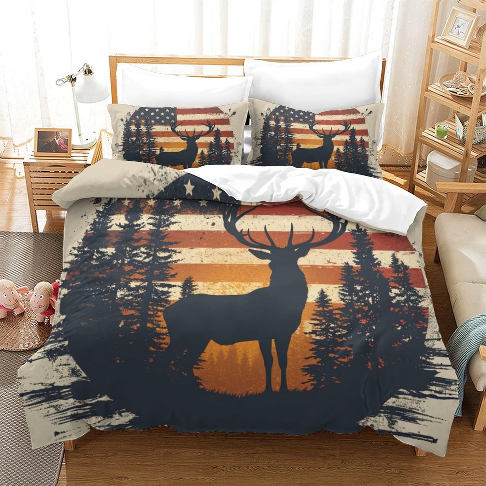 Housse de couette animaux 3D pour chambre d'enfant et ado - Parure respirante Super King