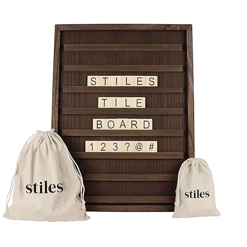 Stiles 23"x17" Tile Letter Board Sign Set, Wooden Message Board