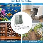 AMIR Digital Fridge Thermometer with Probe, LCD Display, Max/Min Records, Alarm, Digital Thermometer with External Sensor, Magnet, Suction Cup Freezer for Aquarium,Refrigerator,Freeze